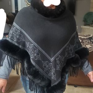 Black Poncho Cape